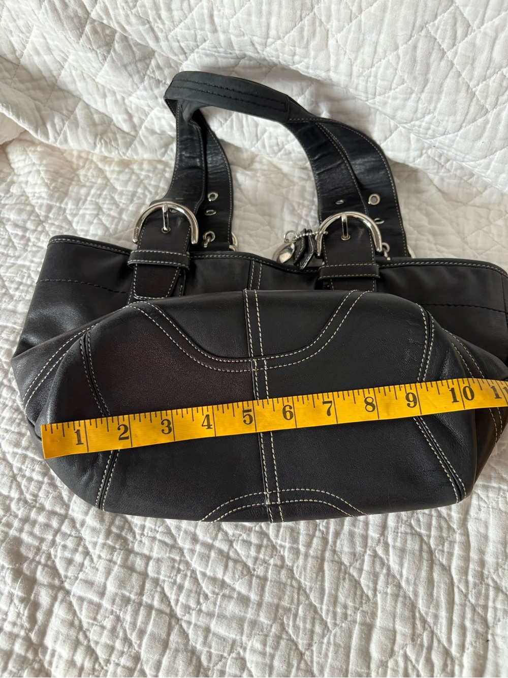 coach soho mini bucket tote bundle 9544 tan and black silver vintage 2004 2006 - Picture 12 of 14